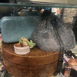 Black Crystal Bucket Bag